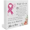 Load image into Gallery viewer, Breast Cancer Survivor Gifts for Woman, Breast Cancer Care Gifts for Women Patients, She is a Warrior Inspirational Wooden Sign Desk Decor