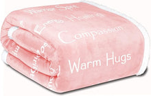 Load image into Gallery viewer, Compassion Blanket - Strength Courage Super Warm Hugs, Get Well Gift Blanket Plush Healing Thoughts Positive Energy Love &amp; Hope, Cancer Support Gift for Women 50 x 65 (Pink, One Size)